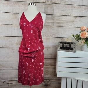 NWT Splendid x 125 Vogue Glam Chemise‎ Pajamas Backless Sleeveless Red Small